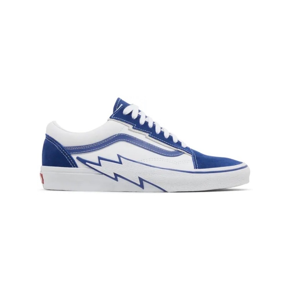 Vans Old Skool Lightning Bolt Blue White Mens‎ Sneakers Shoes Sz 10